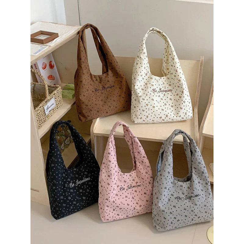 Korean Style Corduroy Tote Bag – Women's Casual Shoulder Bag