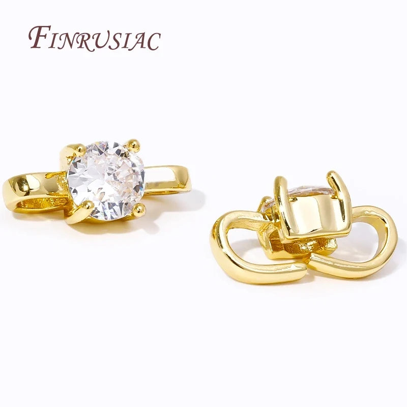 18K Gold Plated Zircon Clasp Connectors | DIY Jewelry Making