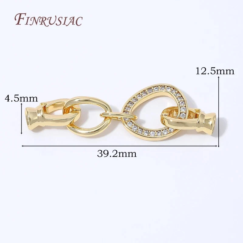18K Gold Plated Twisted Rope Crystal Rhinestone Jewelry Clasp