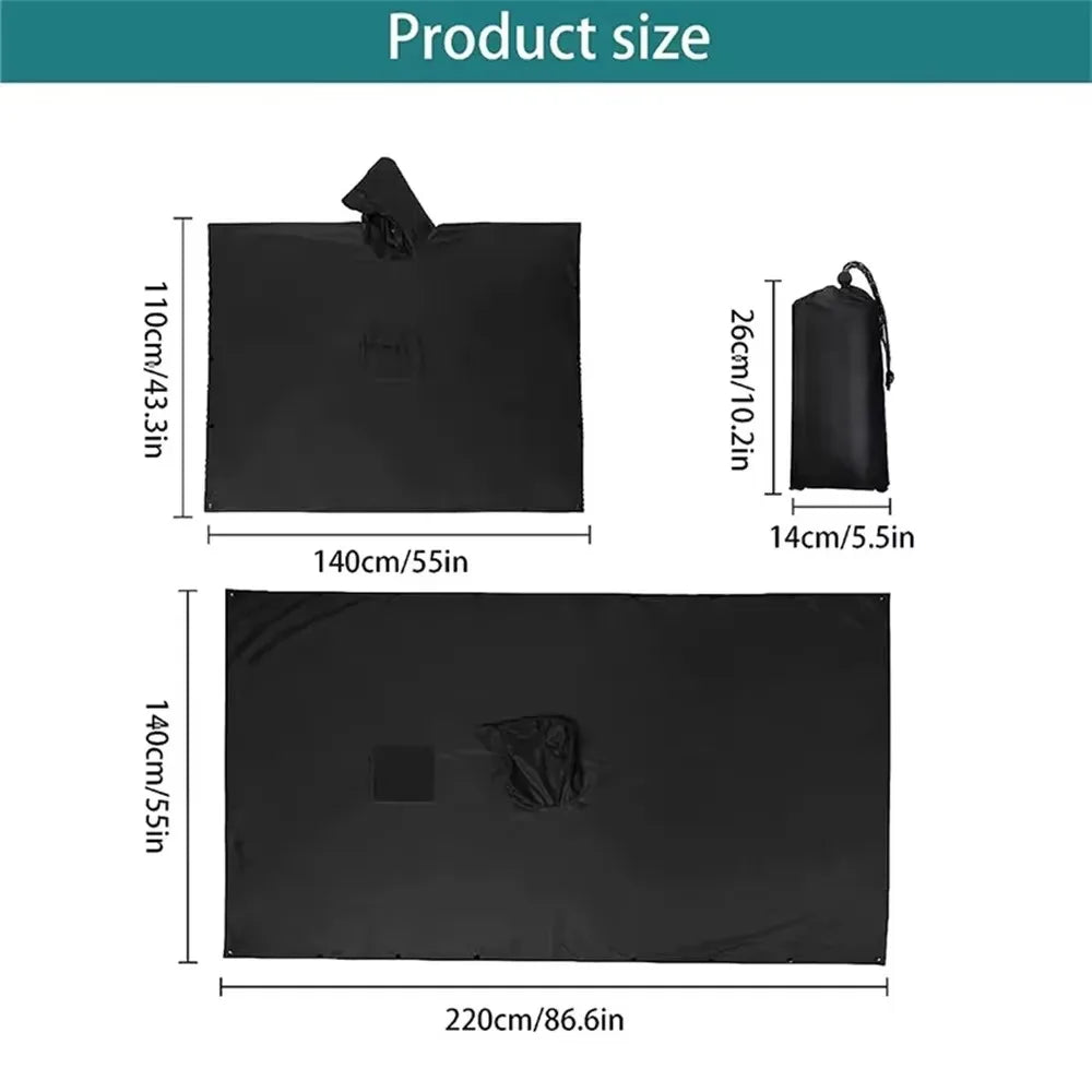 3-in-1 Hooded Waterproof Raincoat – Lightweight Outdoor Poncho