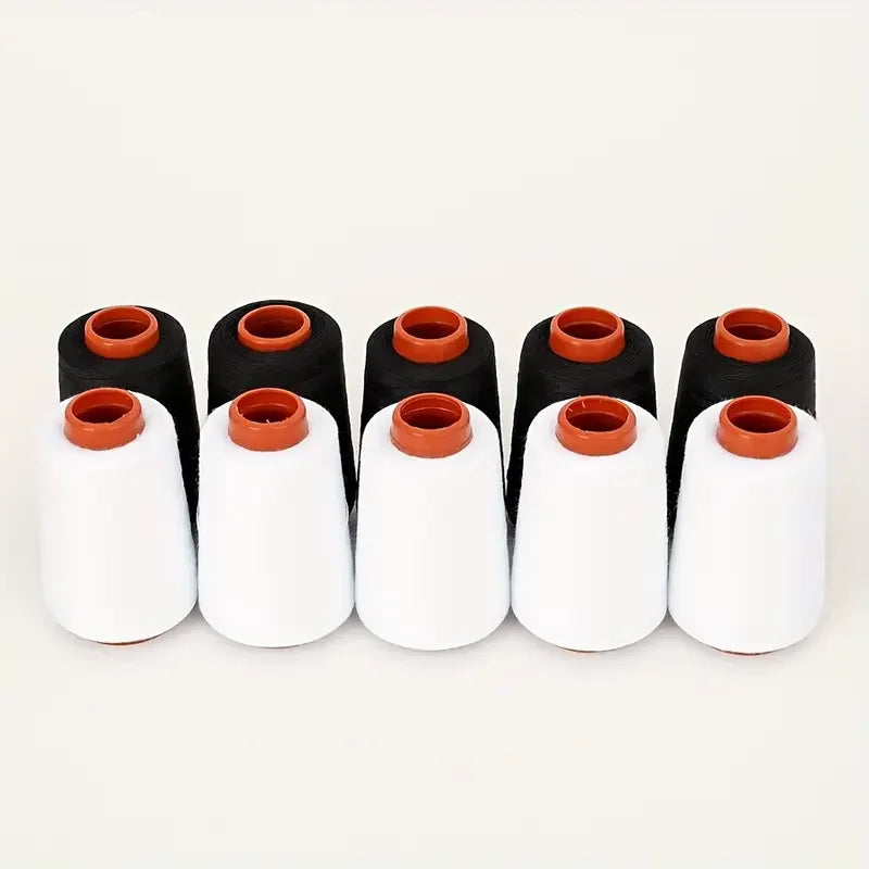 10-Pack 402 Polyester Sewing Thread – 800 Yds Black & White