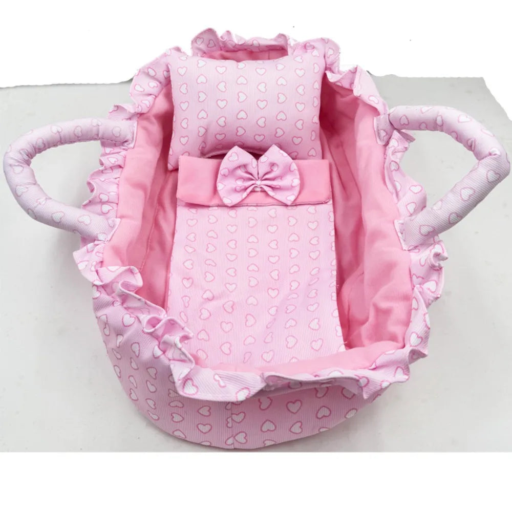 Pink Gingham Mini Basket – Dollhouse Doll Accessory 1/6 Scale