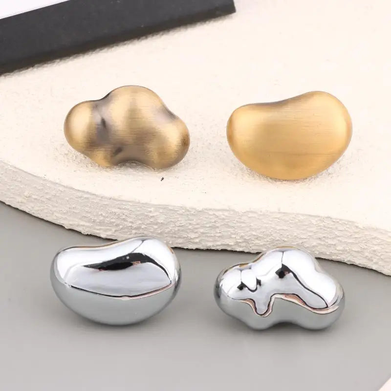 Zinc Alloy Cabinet Handle Bright Silver Single Hole Drawer Pull
