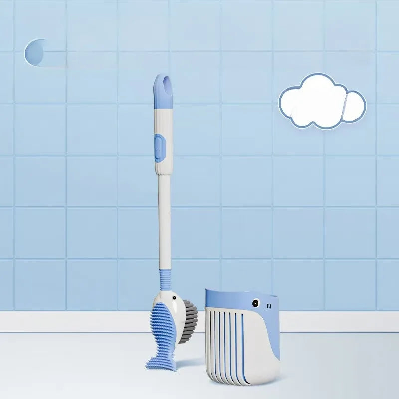 Silicone Toilet Brush with Suction Cup Base & Liquid Fill