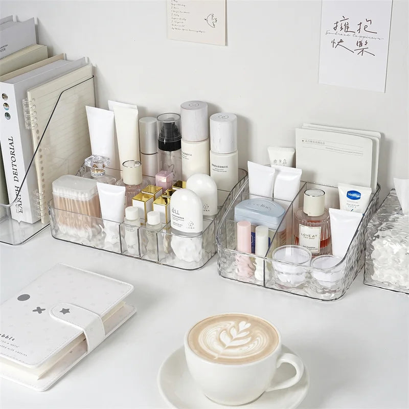 Water Ripple Acrylic Makeup Organizer | Multi-Compartment Holder