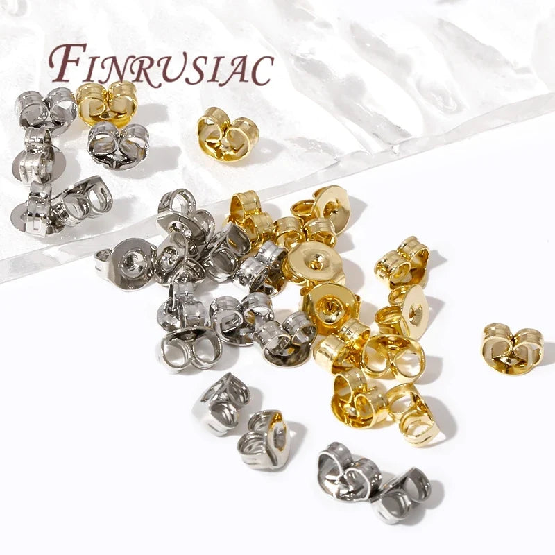 50-Pack 14K Gold Plated Earring Backs – Stud Locking Stoppers