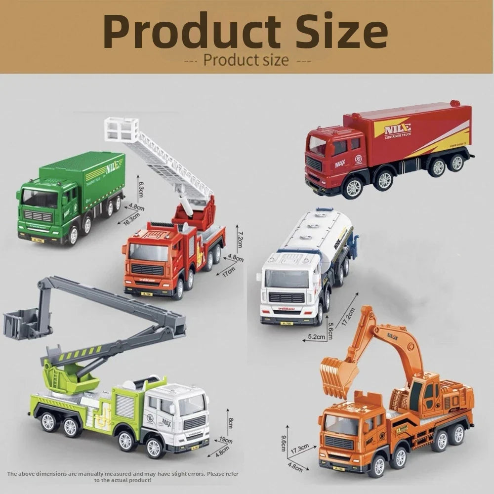Kids Engineering Vehicle Toy Set – Excavator, Crane & Truck