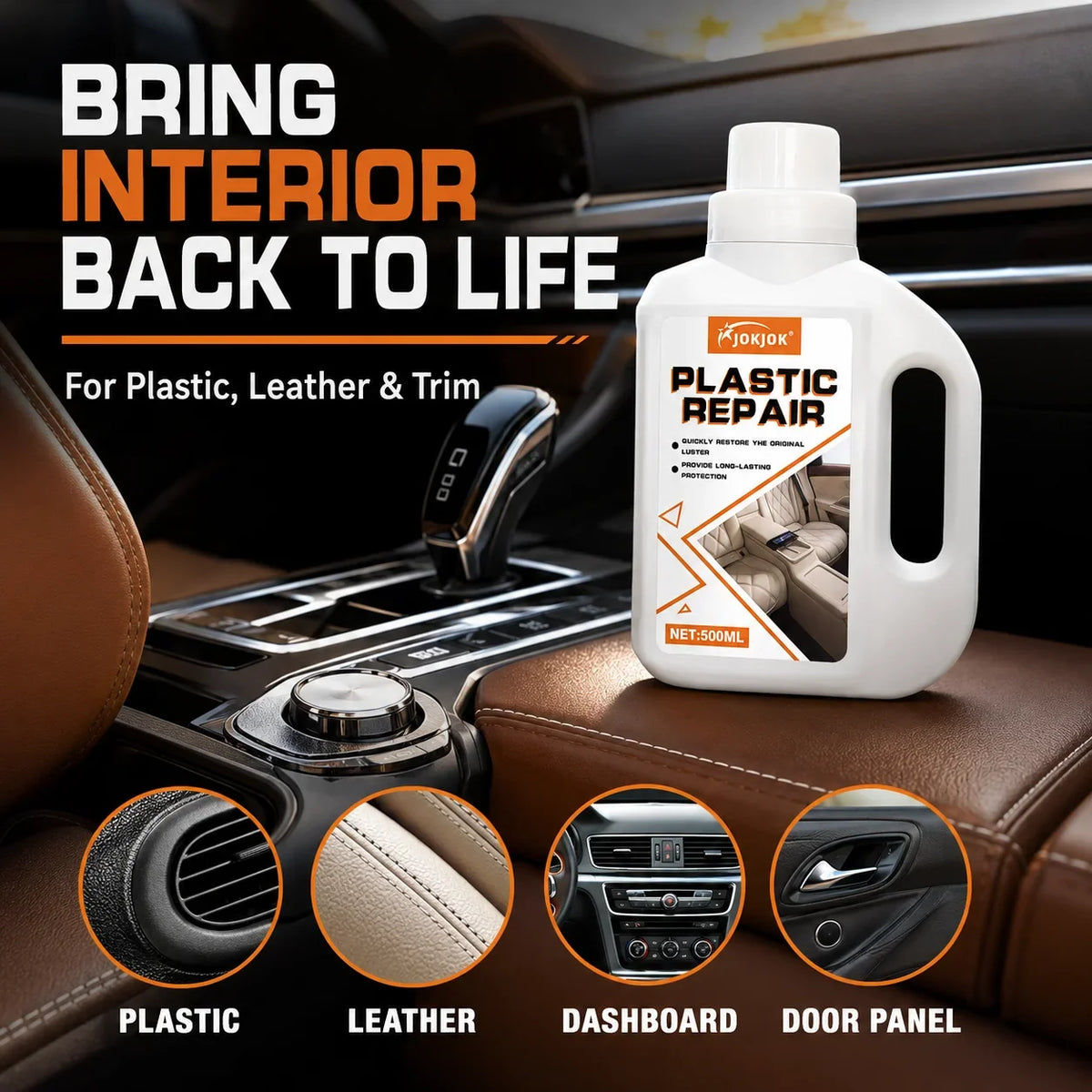 500ml Multipurpose Car Interior Cleaner & Polish Spray