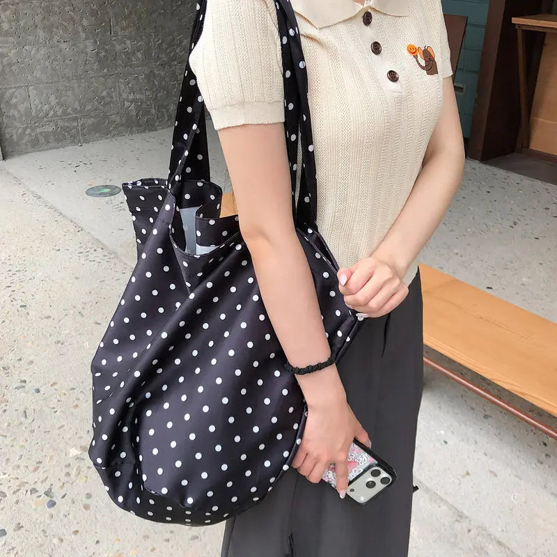 Nixie Retro Polka Dot Tote Bag – Large Women's Shoulder Bag