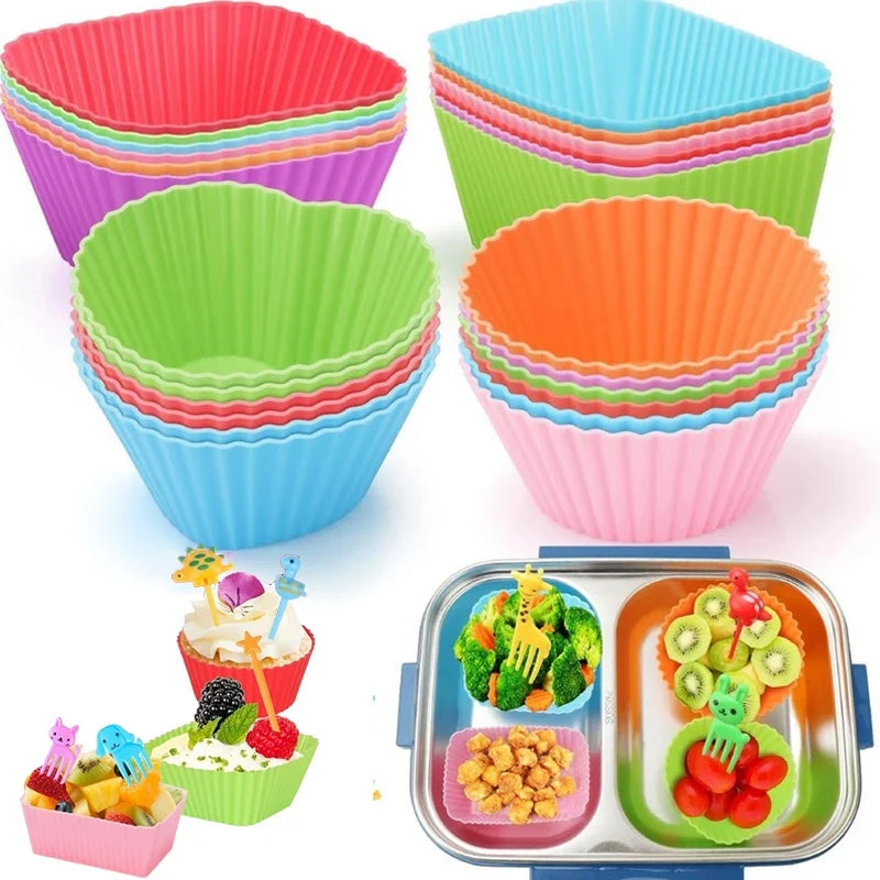Silicone Bento Box Dividers & Cupcake Liners – 3/4 PCS