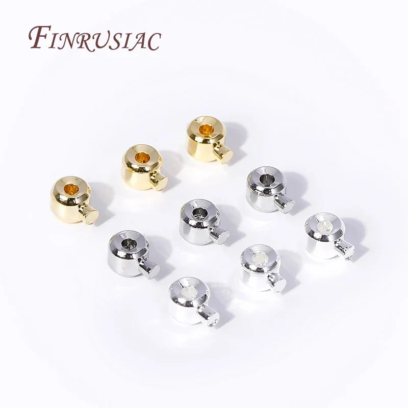 18K Gold Plated Brass Crimp End Beads | DIY Jewelry Findings