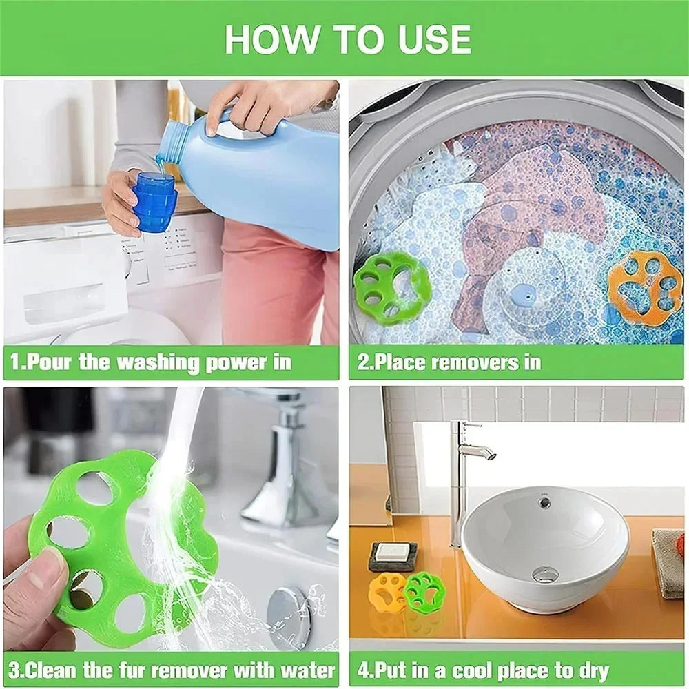 Silicone Cat Claw Lint & Hair Remover for Laundry – 4 Pack