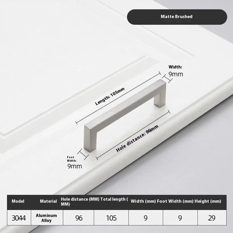 Black Square Cabinet Handles Aluminium Drawer Pulls 10–33CM