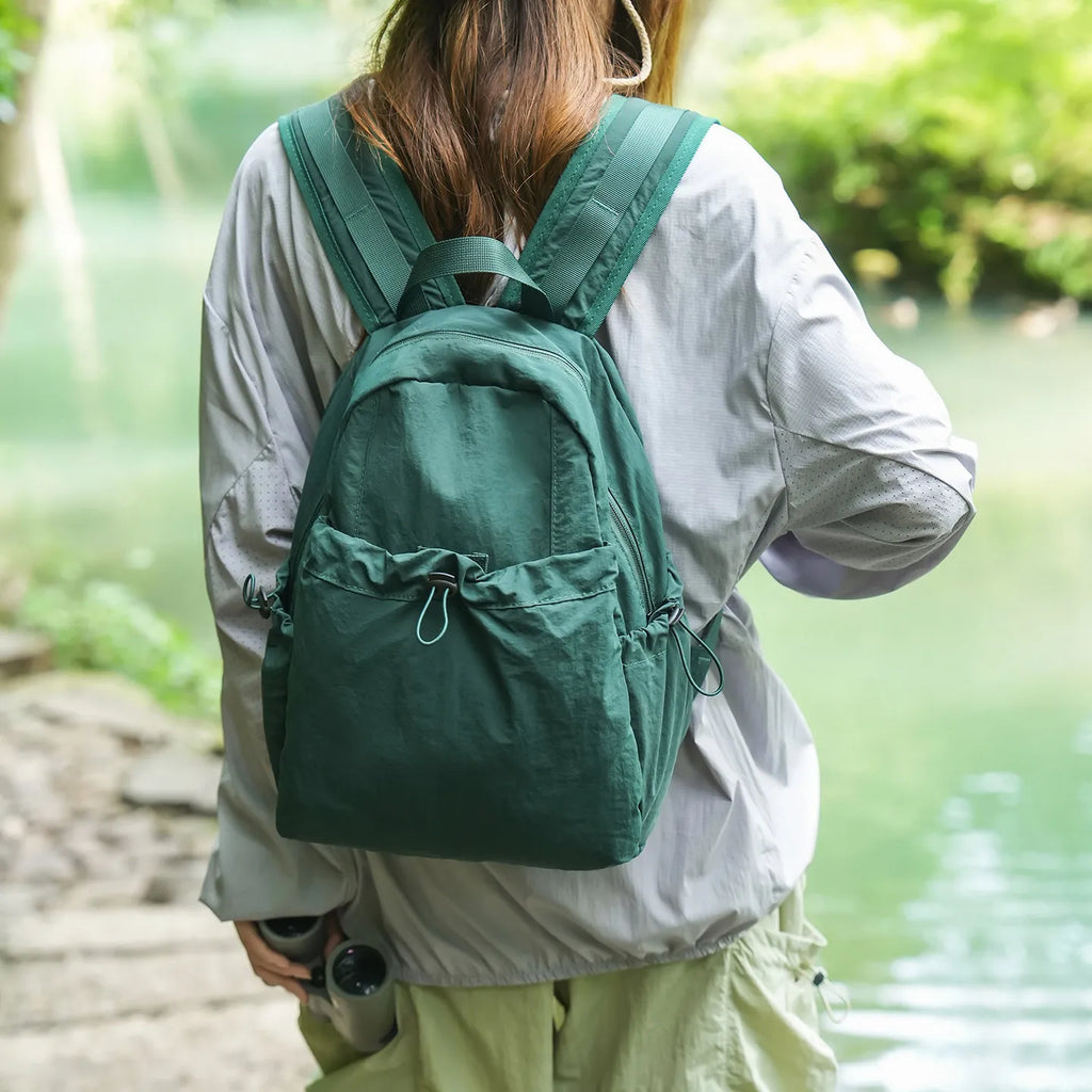 Korean College Lightweight Nylon Drawstring Backpack | Unisex