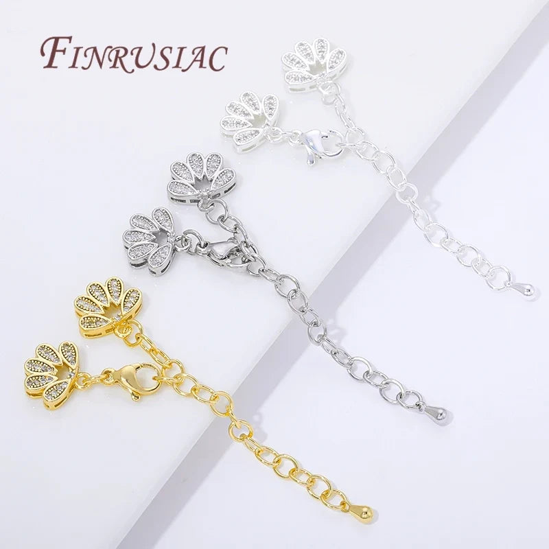 18K Gold Plated Extension Chains with Lobster Clasps | 1–3 Pcs