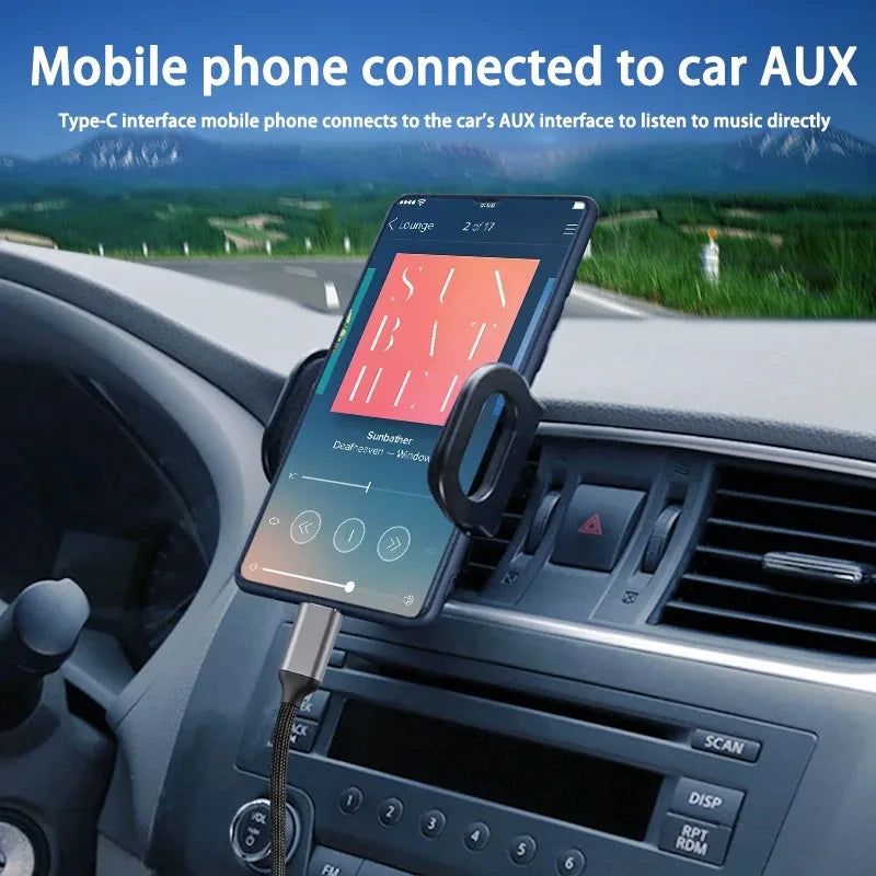 USB-C to 3.5mm AUX Cable Adapter for Car, Speakers & Headphones