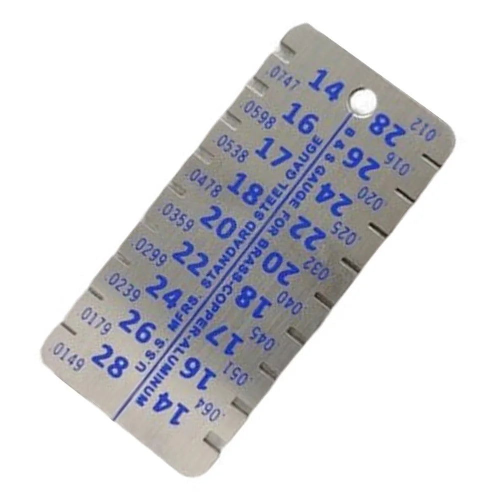Stainless Steel Thickness Gauge 14–28 Plate Double-Sided Caliper