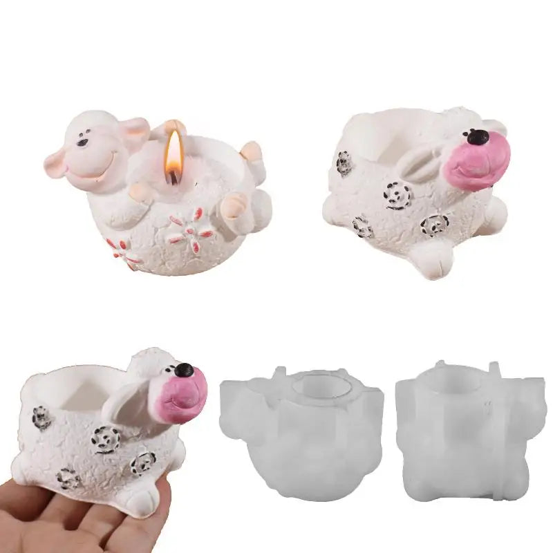 Sheep Flower Pot Silicone Mold – DIY Candle Resin Gypsum Craft