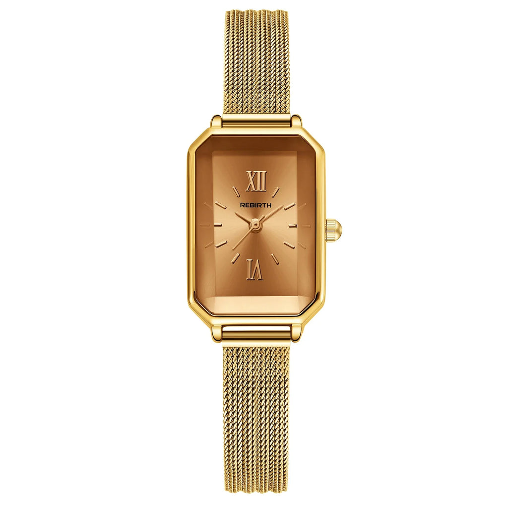 Women's Vintage French Mesh Strap Square Watch | Roman Numeral