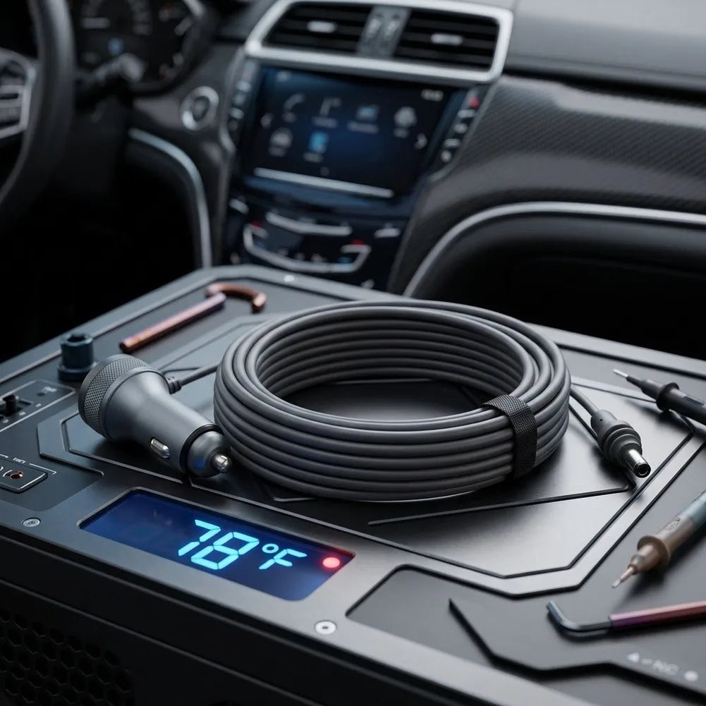 Starlink Mini 12V–24V DC Power Cable with USB & Voltmeter