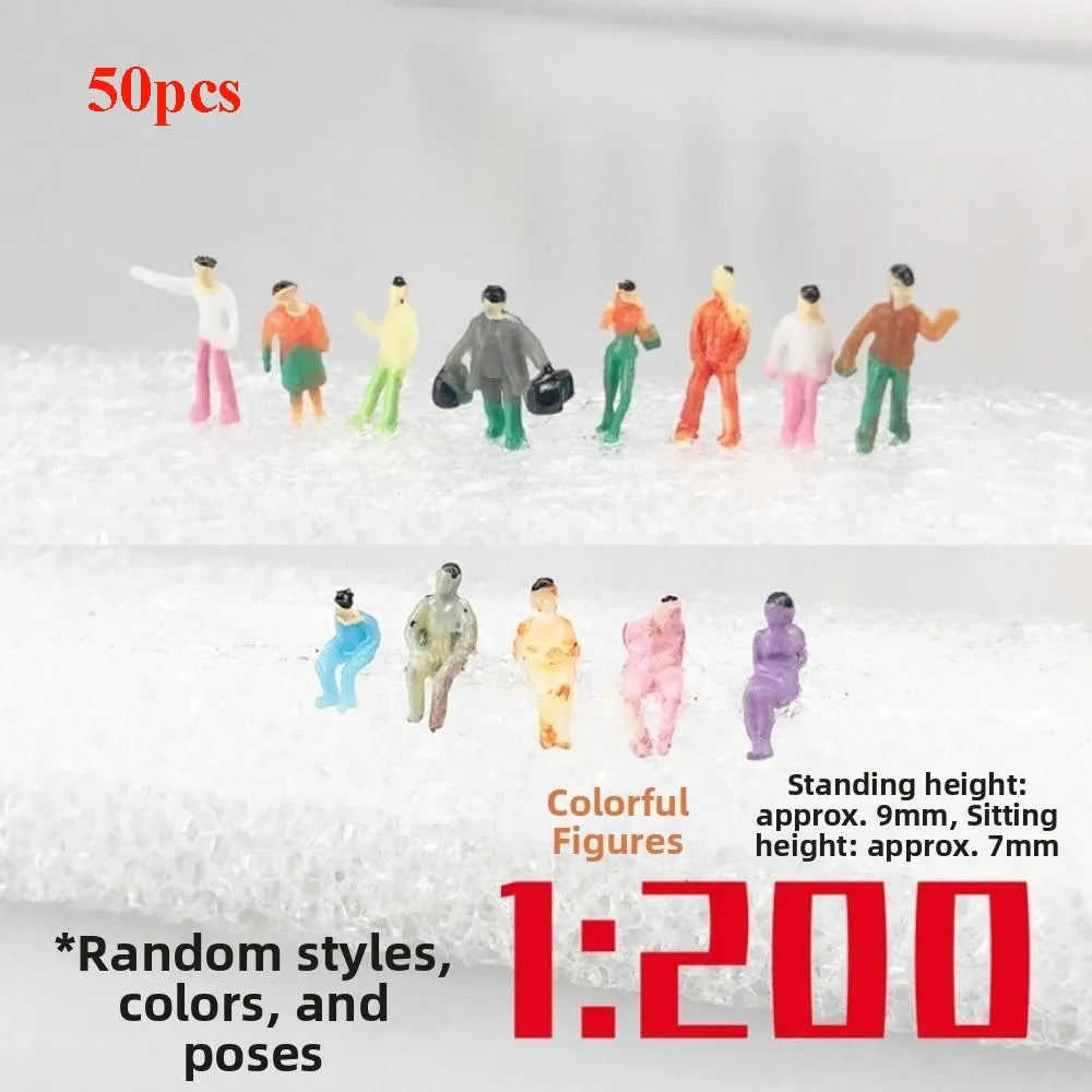 Scale Model People Figures 10/50pcs | 1:25 to 1:300 Multicolor