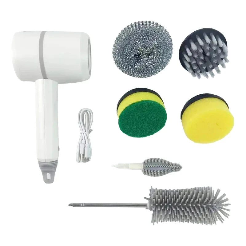Multi-Functional Electric Cleaning Brush – Replaceable Heads