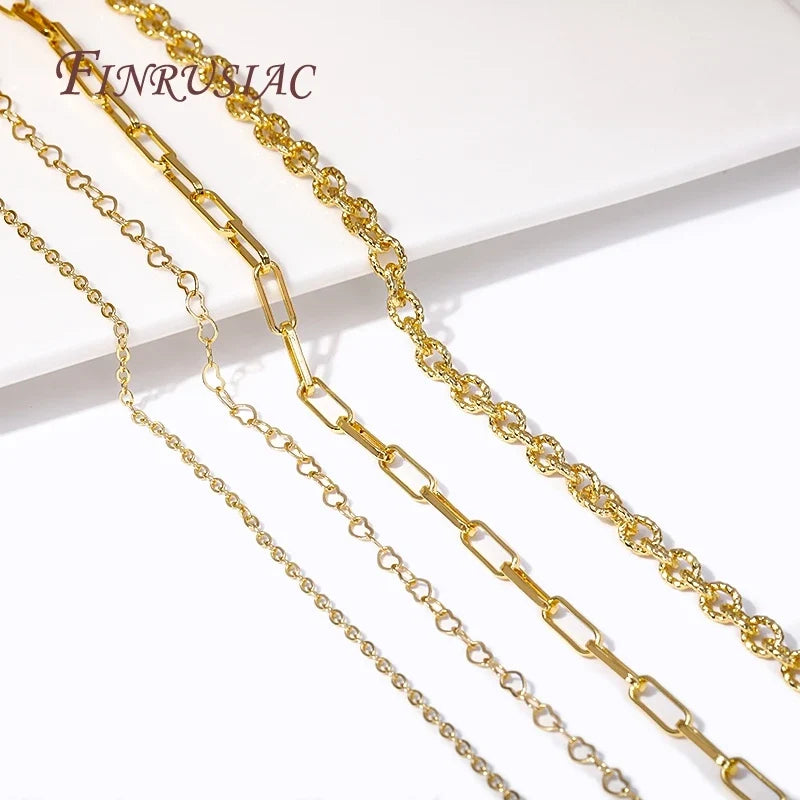 18K Gold Plated Brass Chain Spool – 4 Styles DIY Jewelry