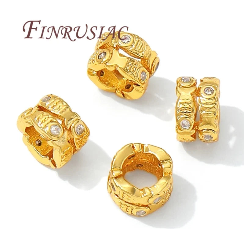 18K Gold Plated Zircon Spacer Beads – DIY Jewelry Making