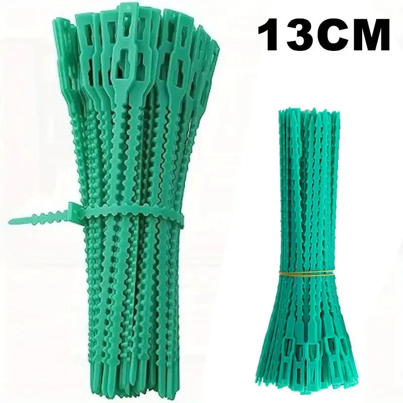 50pcs Reusable Adjustable Plant Ties – Vine & Tomato Garden Clips