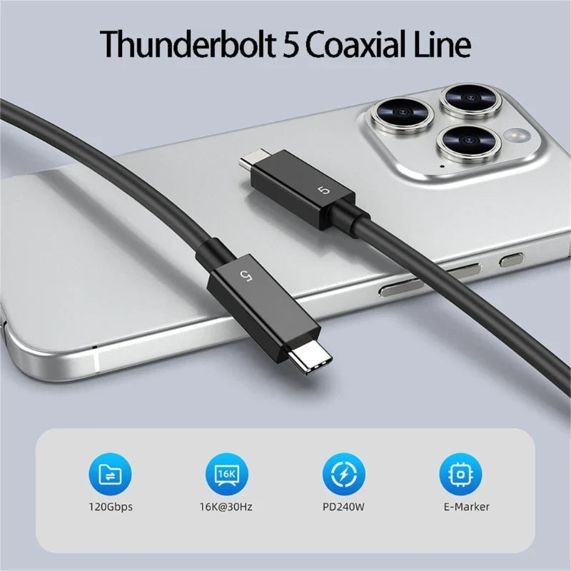 Thunderbolt 5 USB-C Cable | 80Gbps 240W 16K Video