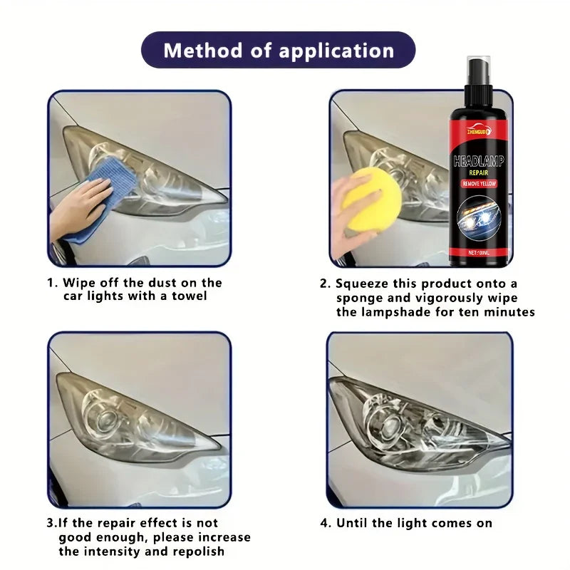 100ml Car Headlight Restoration Spray – Remove Oxidation