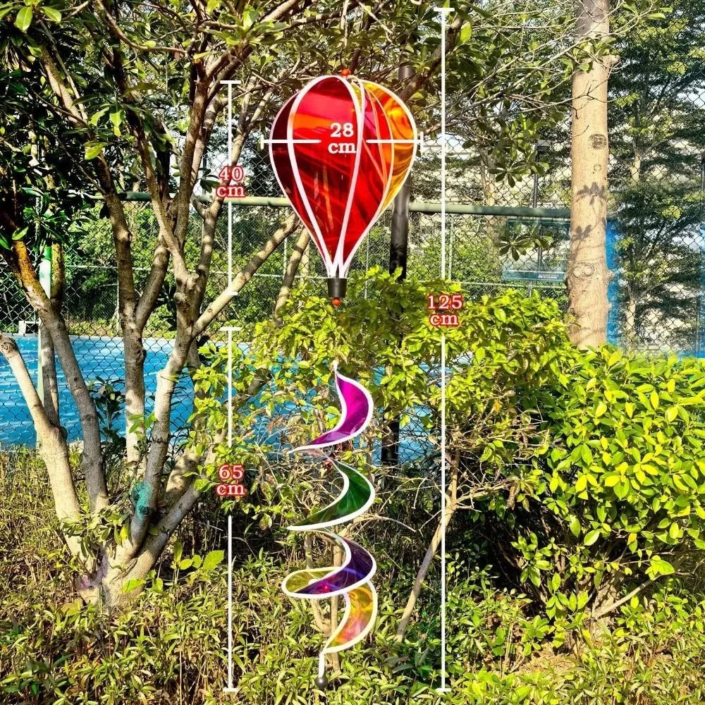 Rainbow Hot Air Balloon Wind Spinner 40cm – Kinetic Garden Decor