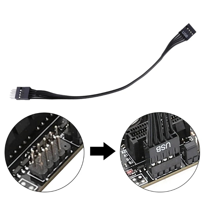 USB 2.0 9-Pin Motherboard Extension Cable – 20/30/50cm