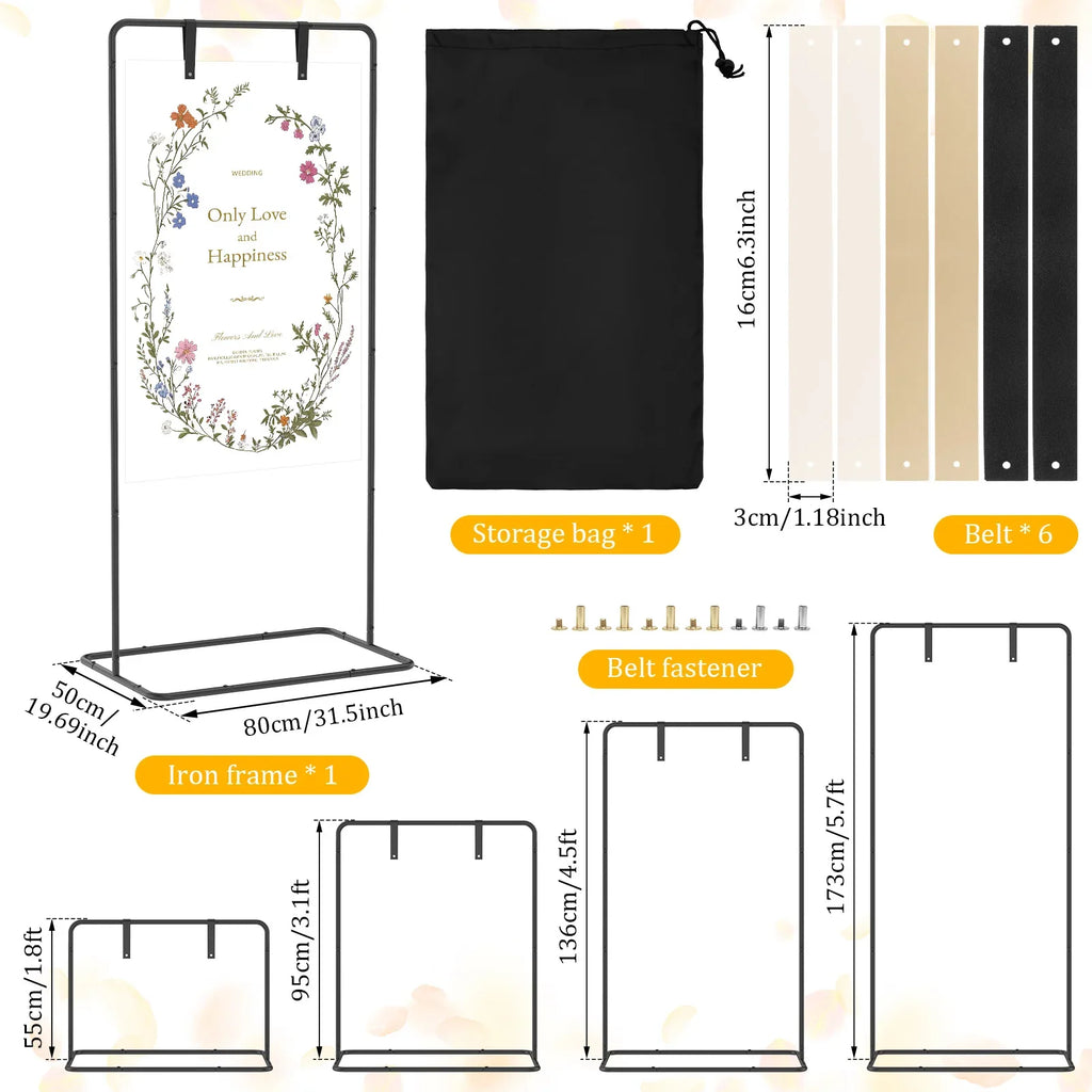 Adjustable Wedding Sign Stand Easel with Leather Straps