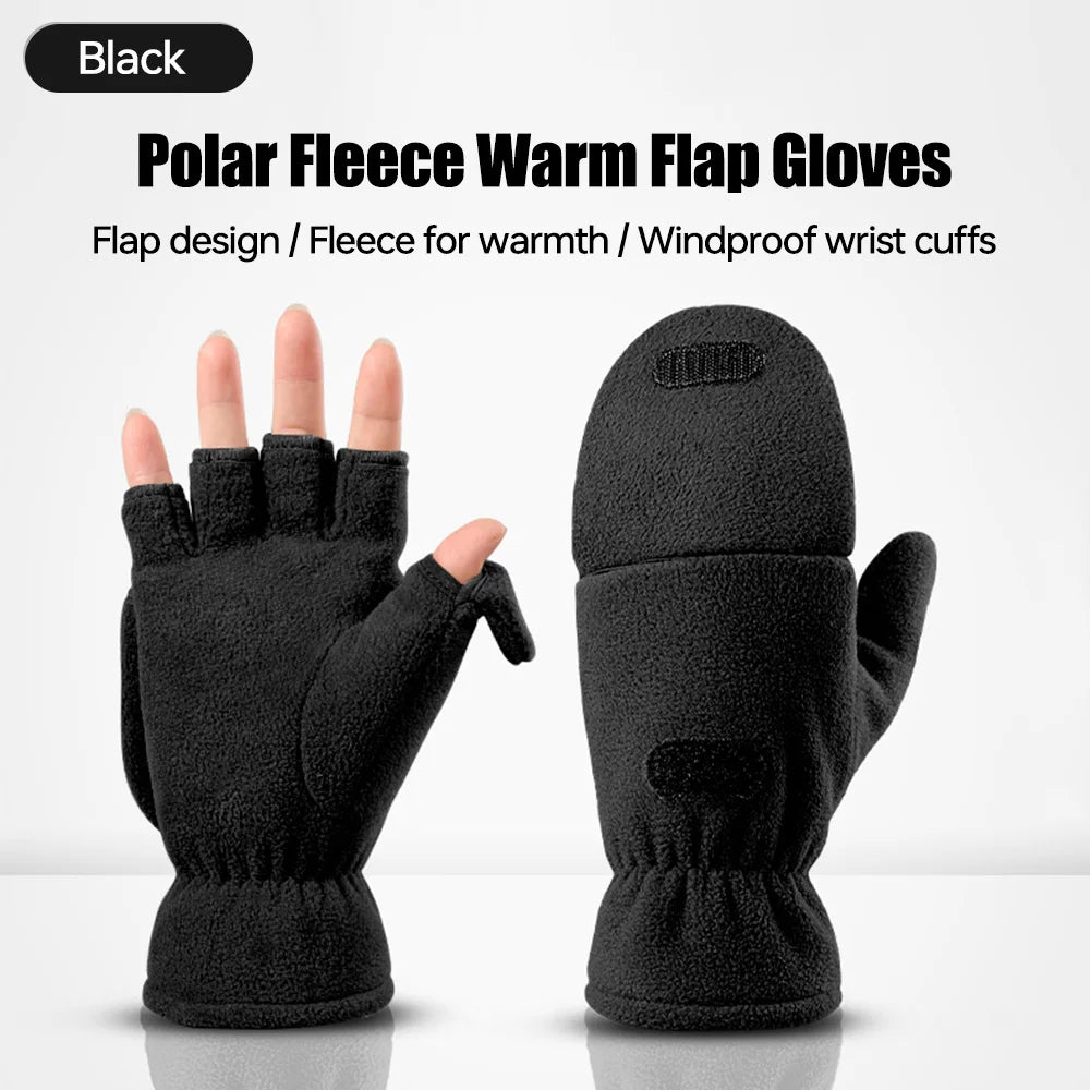 Winter Convertible Fleece Cycling Gloves | Flip-Top Mittens