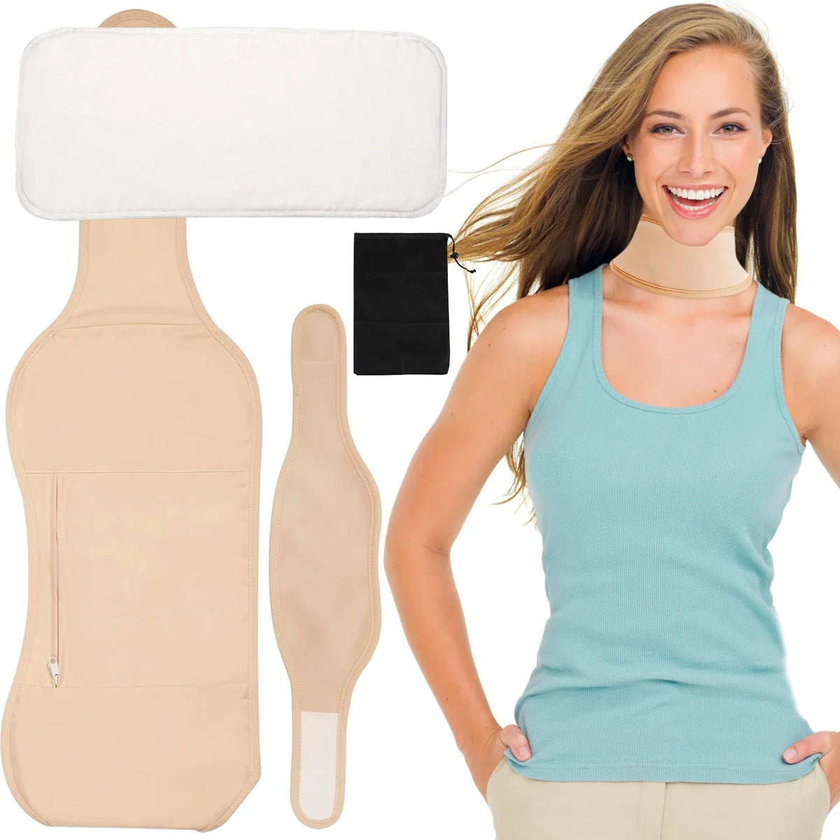 Reusable Castor Oil Pack Wrap Kit – Adjustable Waist & Neck
