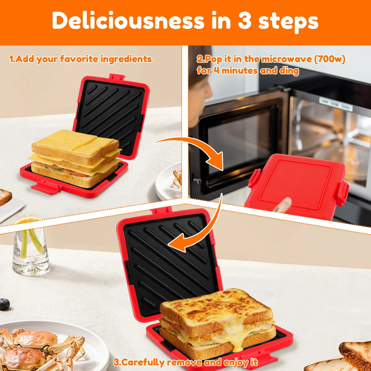 Nixie Microwave Sandwich Maker – Nonstick Crispy Toastie