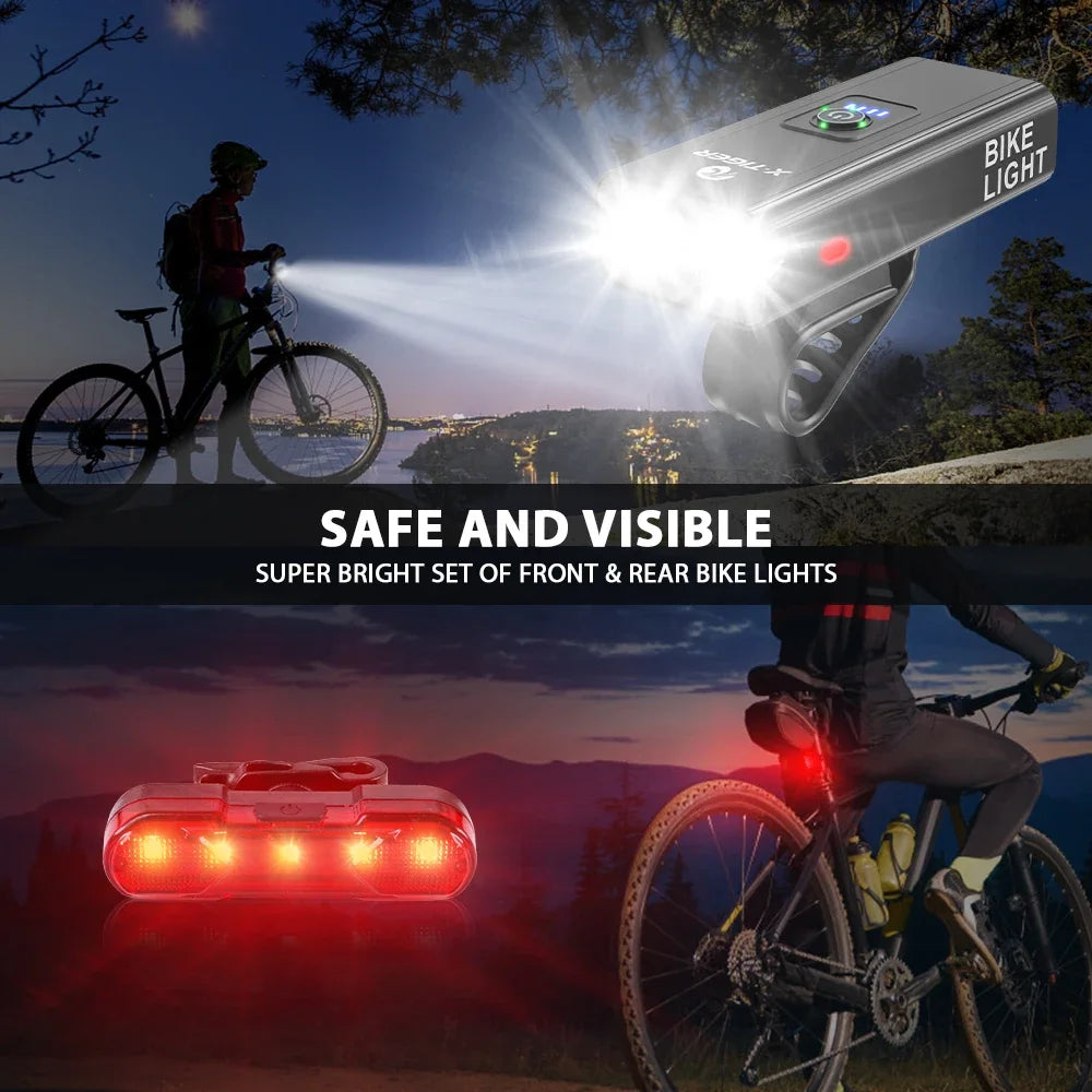 X-TIGER USB Rechargeable Bike Light Set – Front & Tail Light