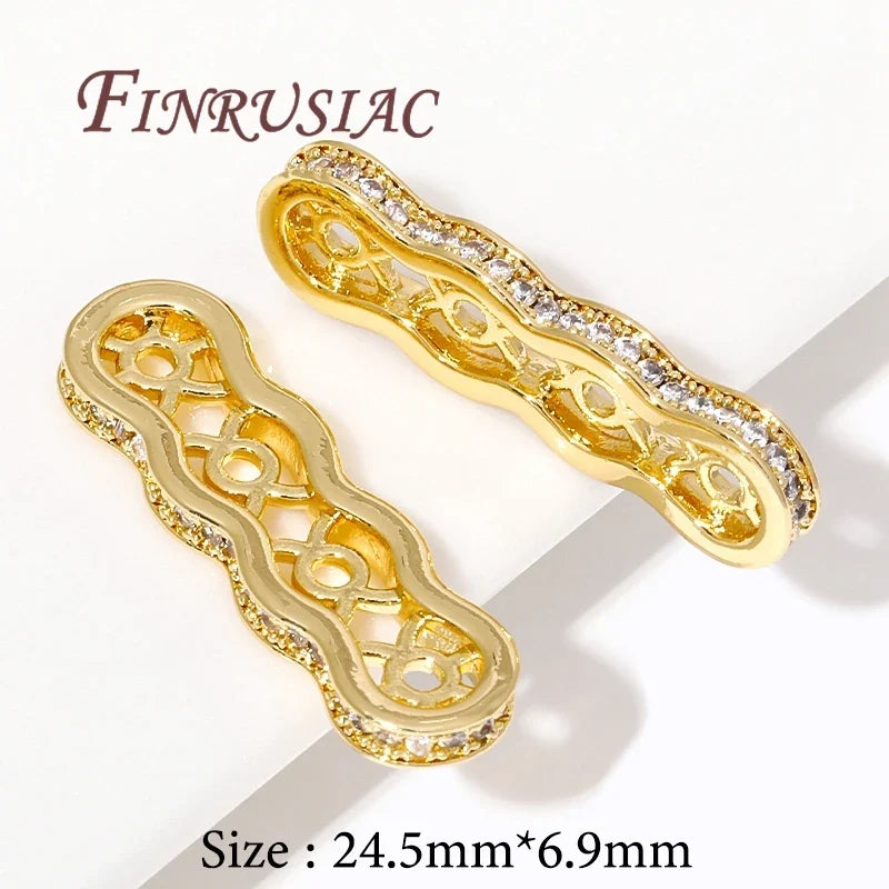18K Gold Plated Zircon Spacer Beads – DIY Jewelry Findings