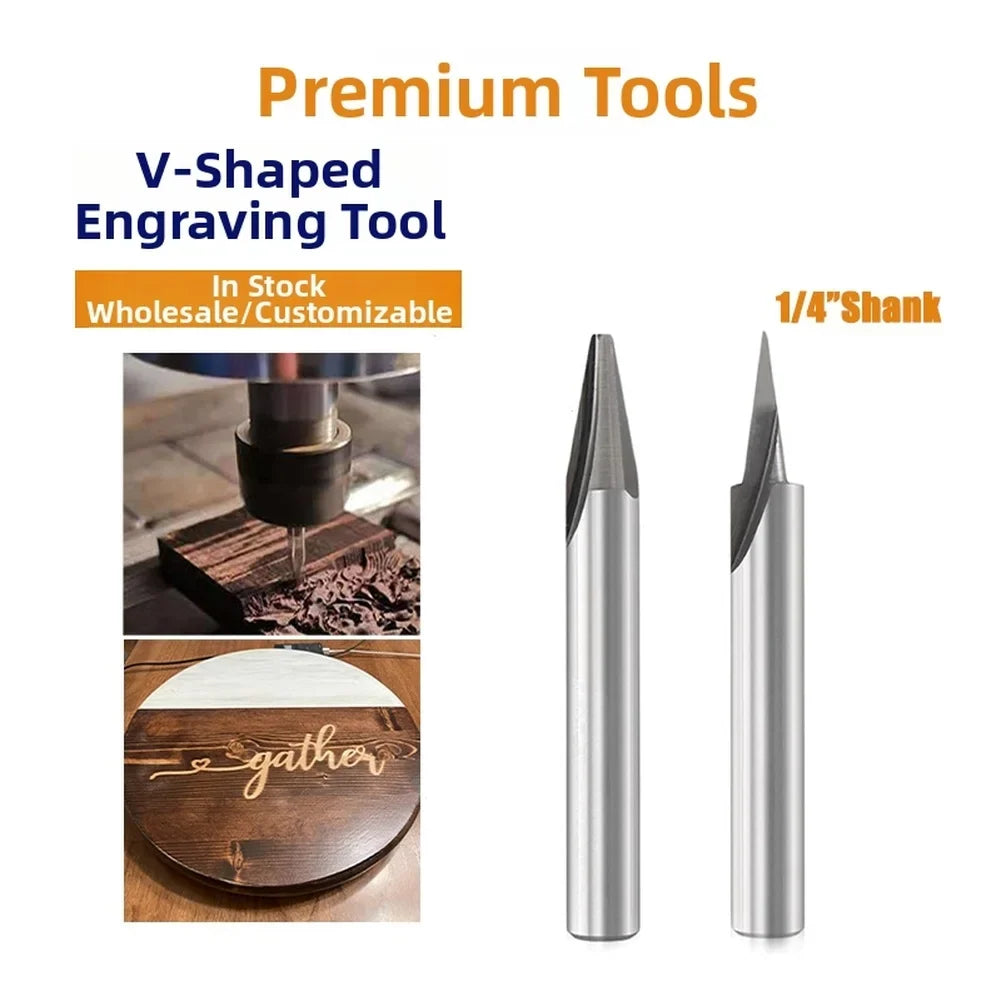 V-Shape CNC Engraving Bit Set – Wood, Acrylic, MDF Router Bits