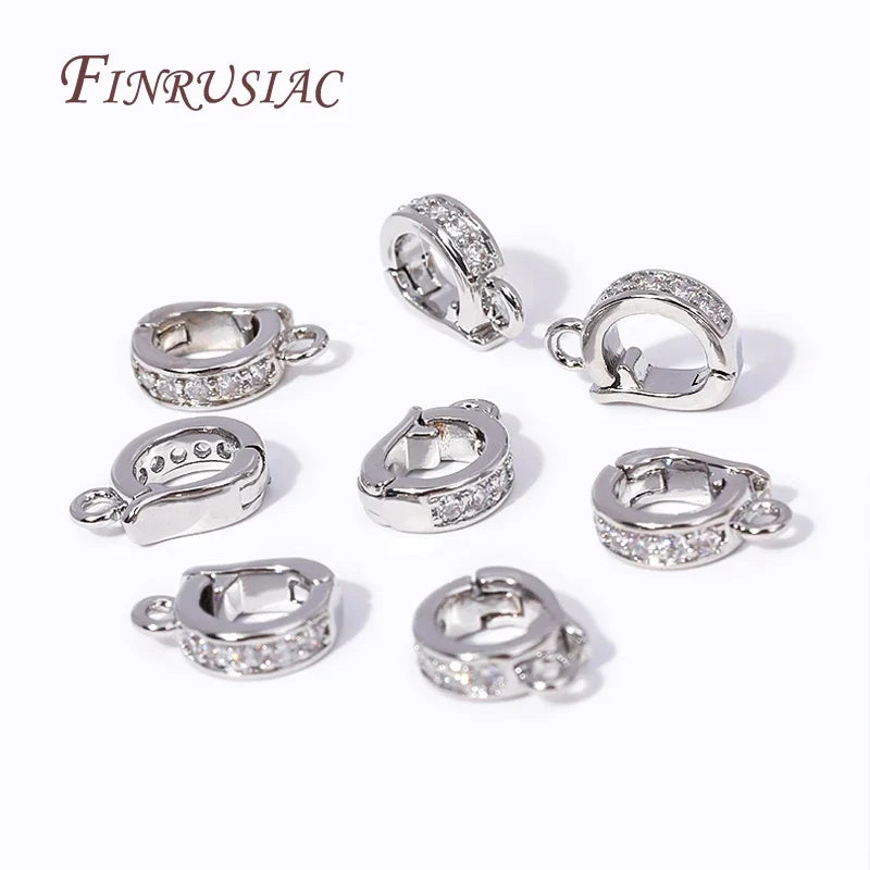 18K Gold Plated Zircon Hinged Pendant Bail Clasp | DIY Jewelry