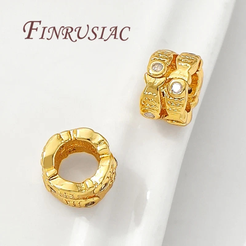 18K Gold Plated Zircon Spacer Beads – DIY Jewelry Making