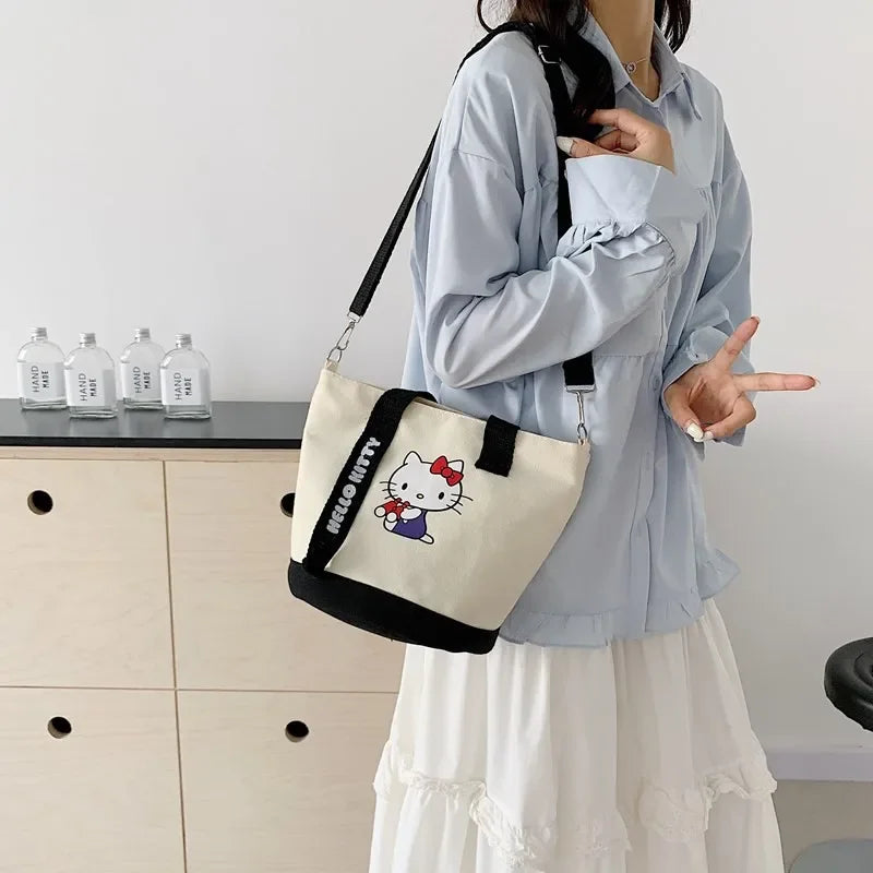 Sanrio Hello Kitty Kuromi Kawaii Canvas Crossbody Bag