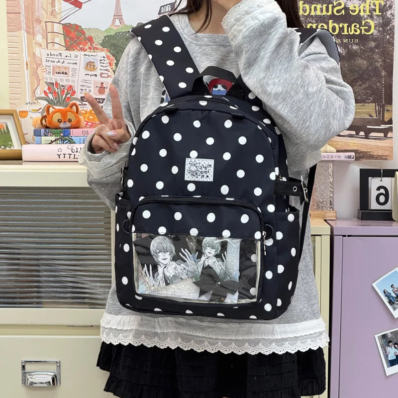 Cute Polka Dot Backpack for Girls – Lightweight School Bag