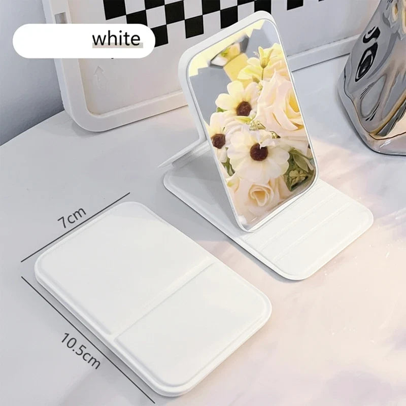 Portable Folding HD Makeup Mirror with Desktop Stand – Mini Travel