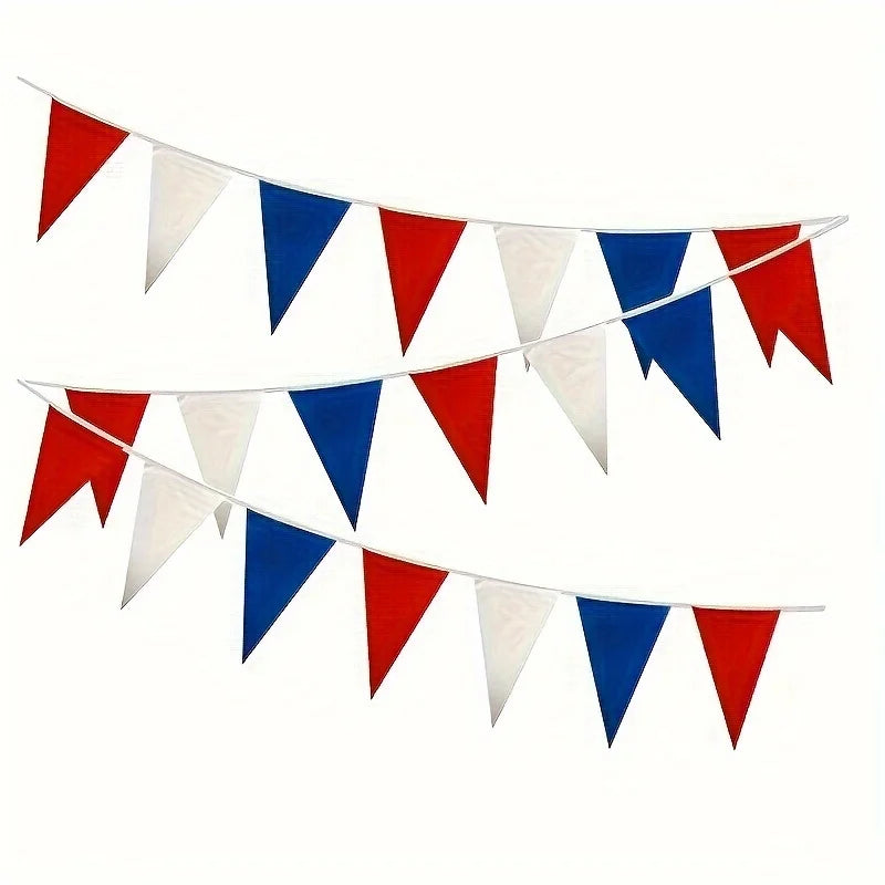 Patriotic Red White Blue Pennant Bunting Banner | 4th of July