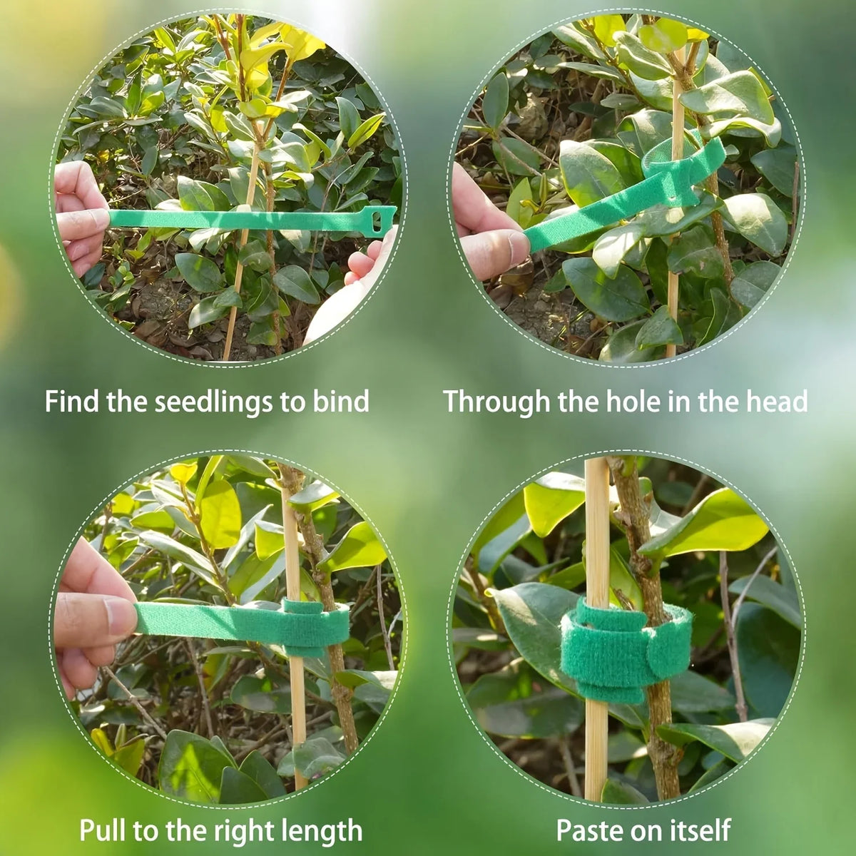Reusable Nylon Plant Ties Hook & Loop Fasteners – 50/100 Pack