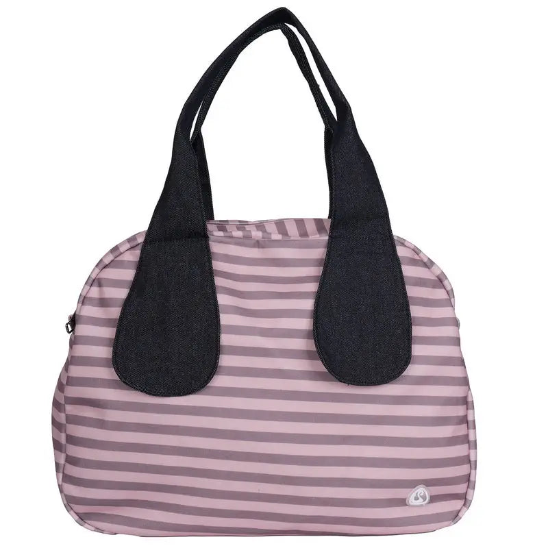 Vintage Striped Canvas Tote Bag | Korean-Style Shoulder Handbag