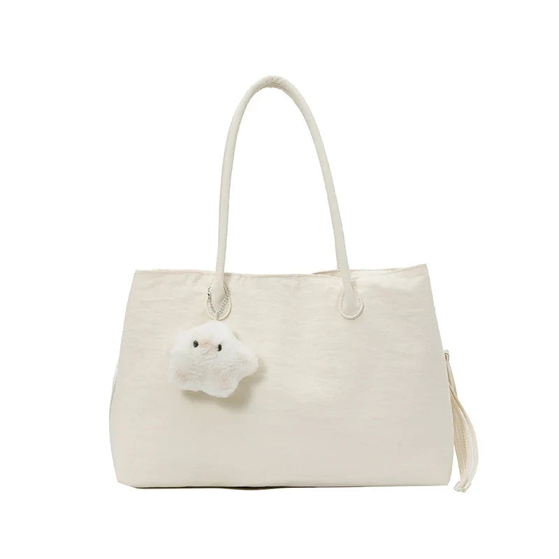 Korean-Style Large Capacity Lightweight Nylon Handbag for Women
