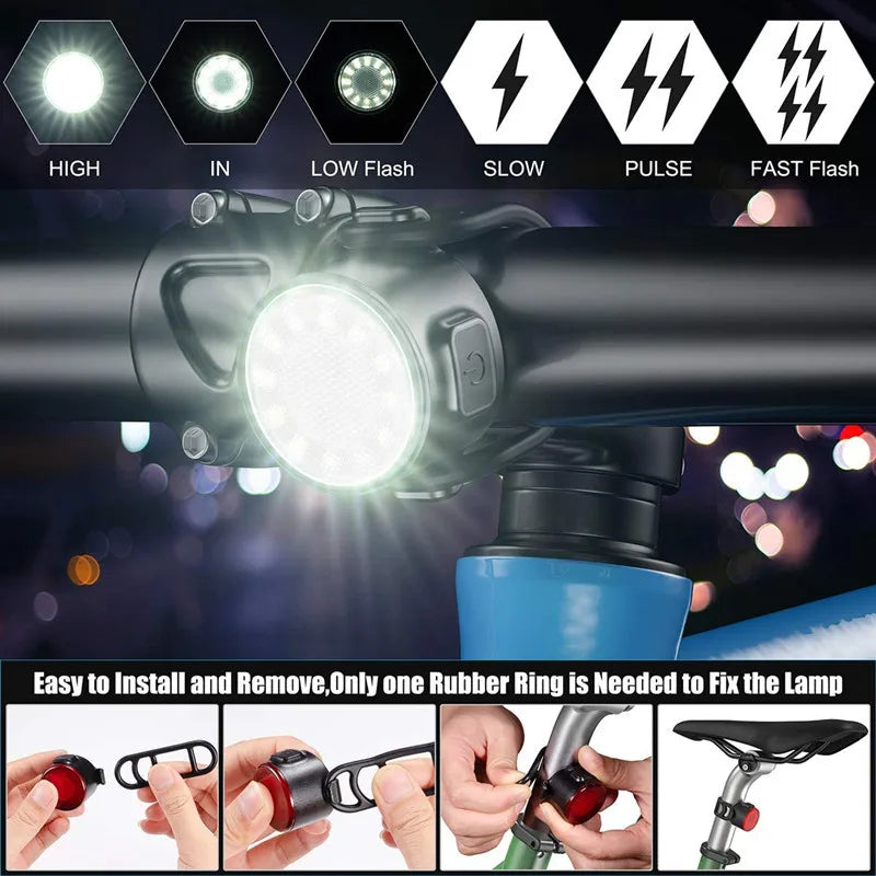 BUCKLOS Rechargeable LED Bike Light Set – Front & Rear